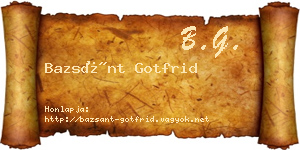 Bazsánt Gotfrid névjegykártya